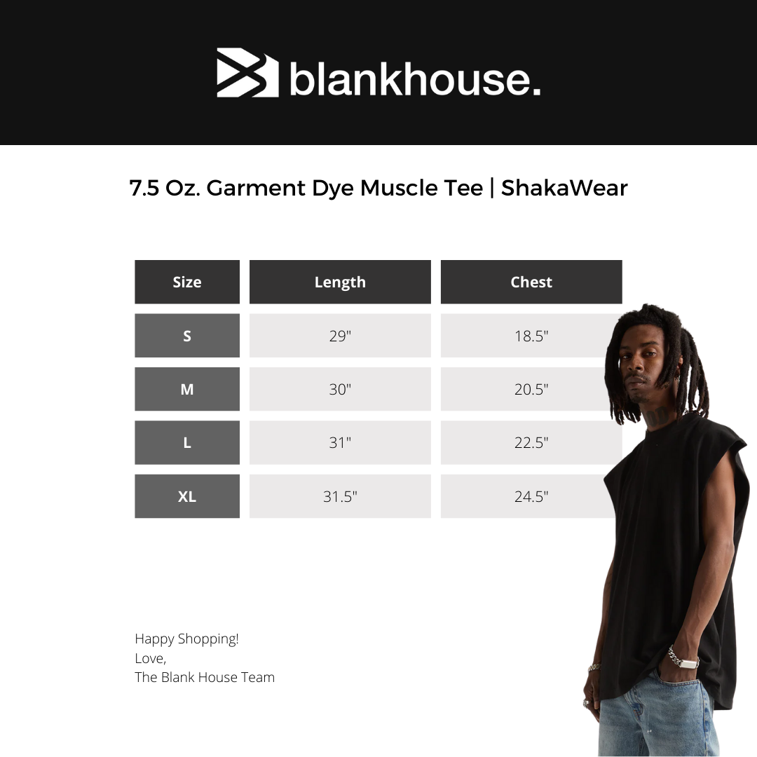 7.5 Oz. Garment Dye Muscle Tee | SHGDMT