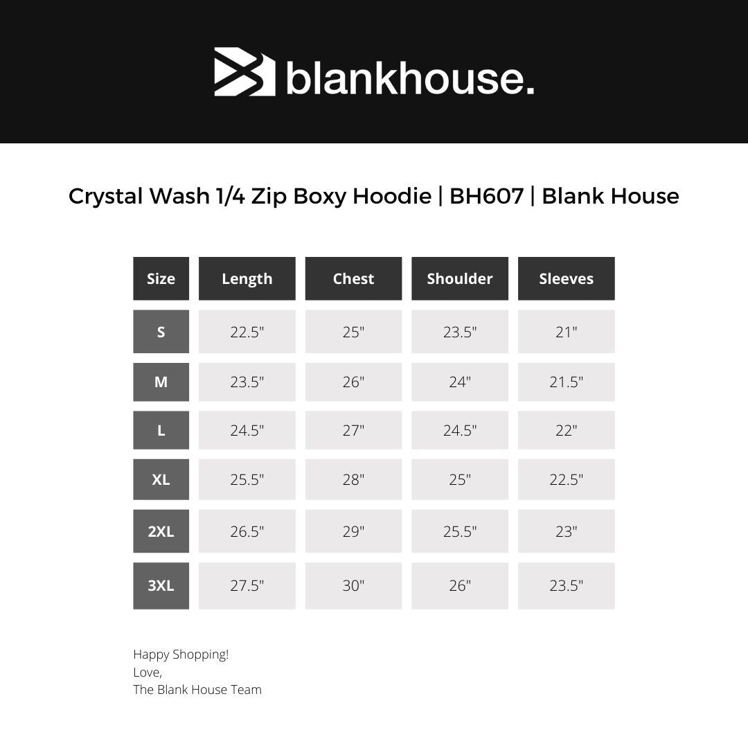 Crystal Wash 1/4 Zip Boxy Hoodie | BH607