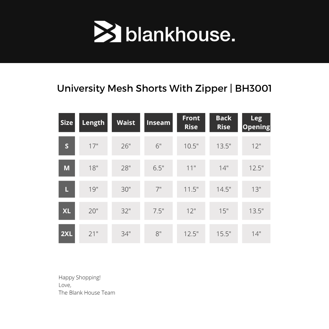 University Mesh Shorts With Zipper | BH3001