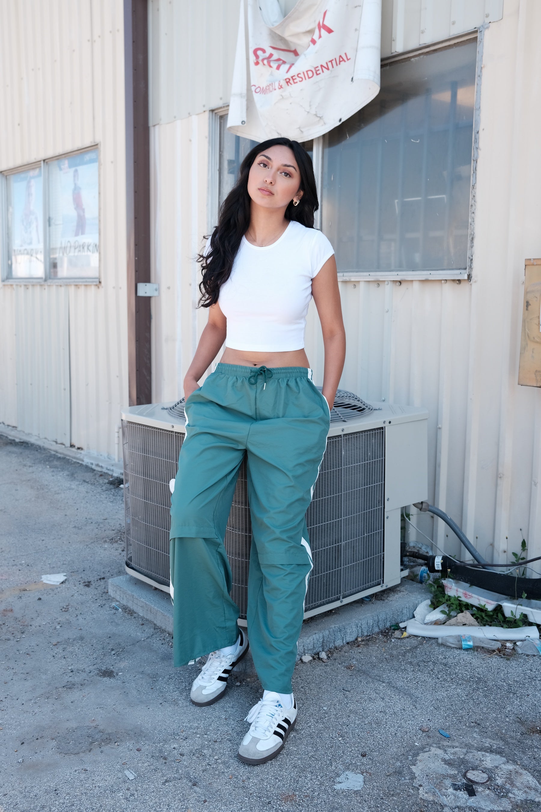 Cargo Pants High Waisted Windbreaker Pants Unisex Windbreaker