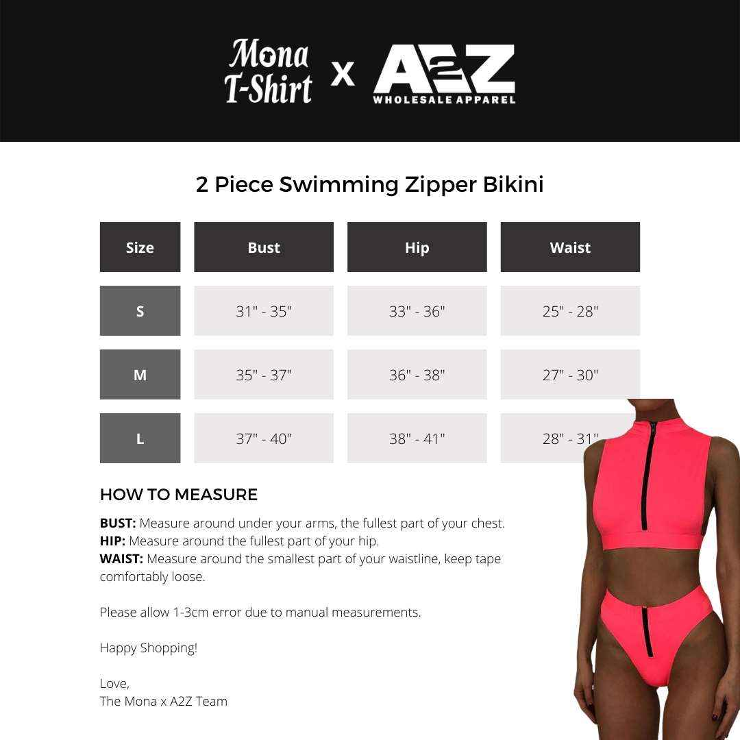 2 Piece Swimming Zipper Bikini | BH4118