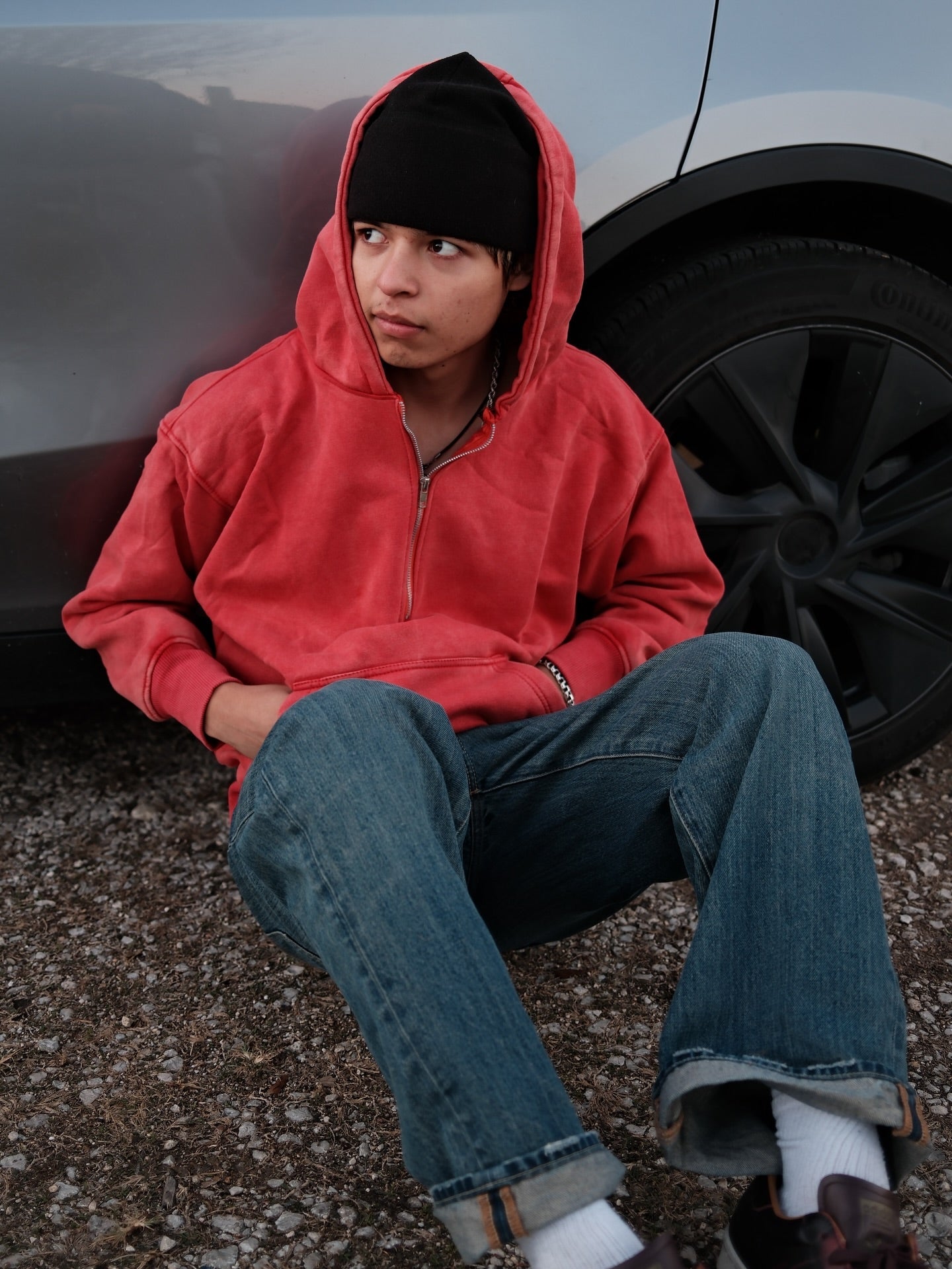 Crystal Wash 1/4 Zip Boxy Hoodie | BH607