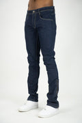 Raw Denim Stacked Pants with Zipper | 100-601