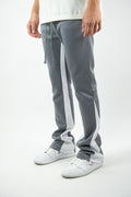 Two Tone Stack Bottom Track Pants | 100-411