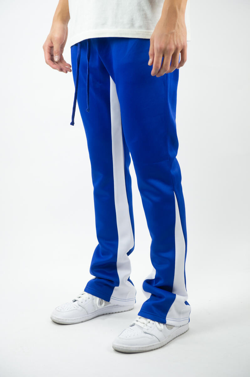 Two Tone Stack Bottom Track Pants | Rebel Minds