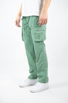 Contrast Stitching Cargo Nylon Pants | 100-420
