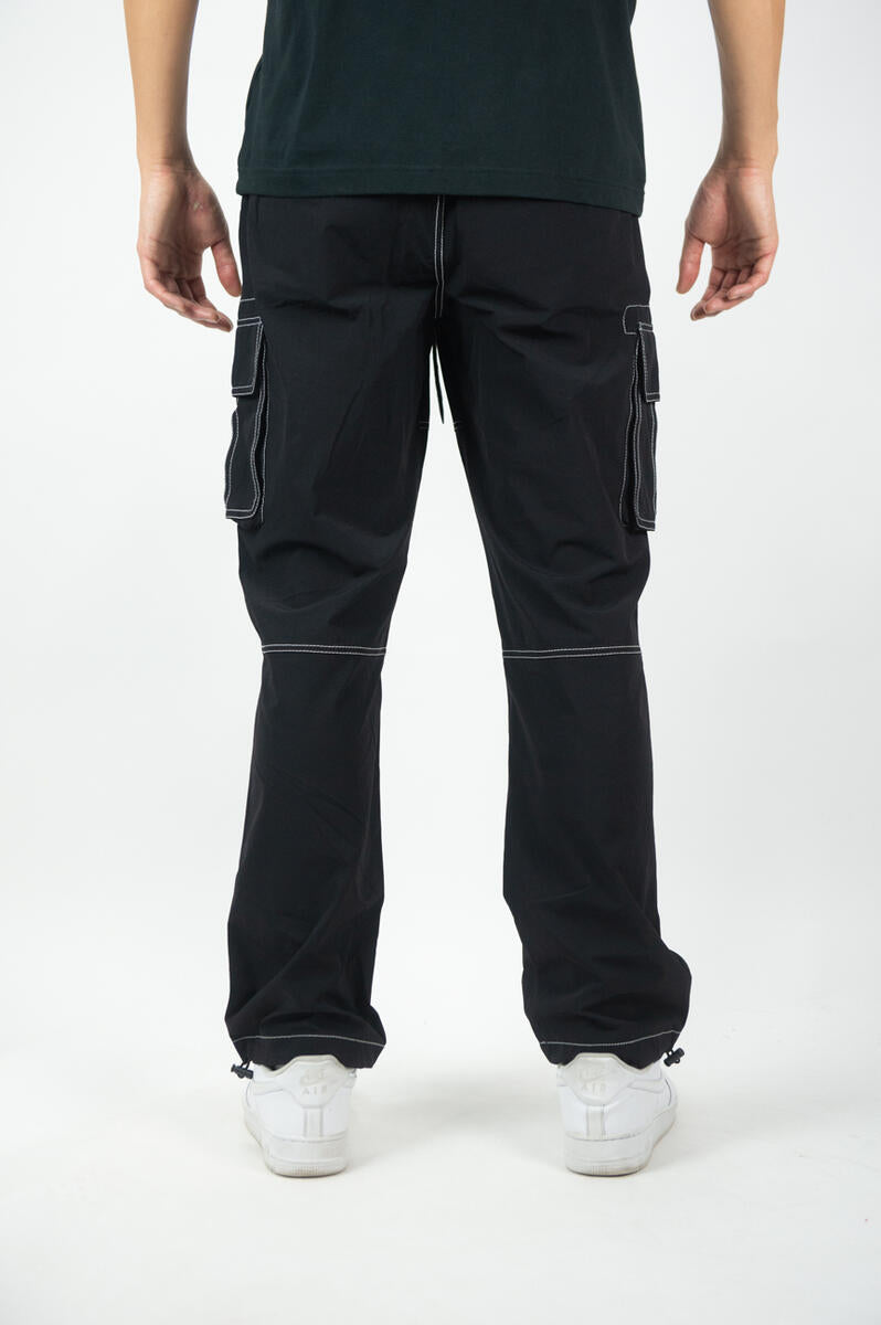 Contrast Stitching Cargo Nylon Pants | Rebel Minds