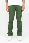 Solid Nylon Stacked Cargo Pants | 100-422