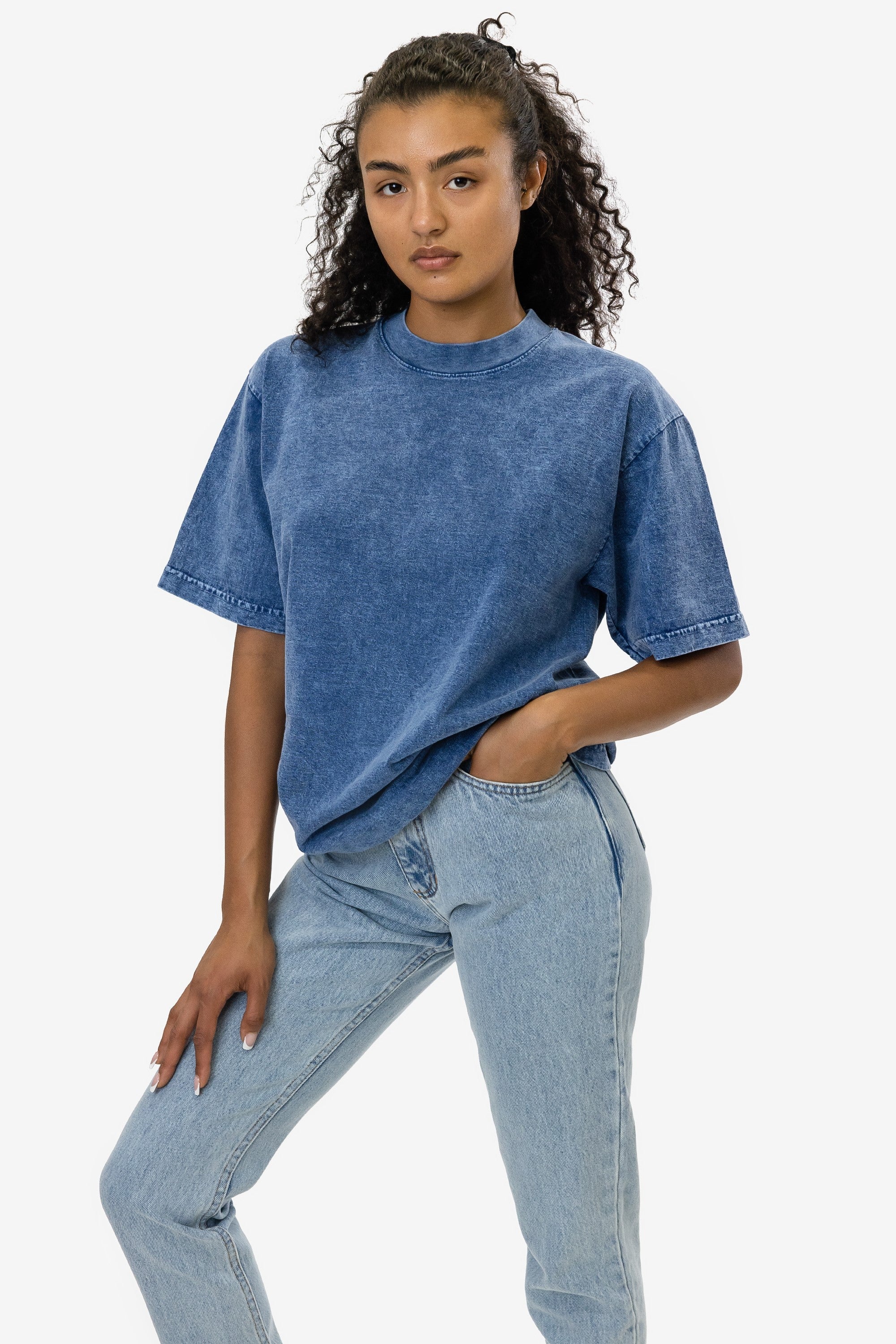【ブルー（44）】Christopher Mineral Wash L/S Shirt Heria | Flame Tee - Stone Washed Blue – Chris Heria