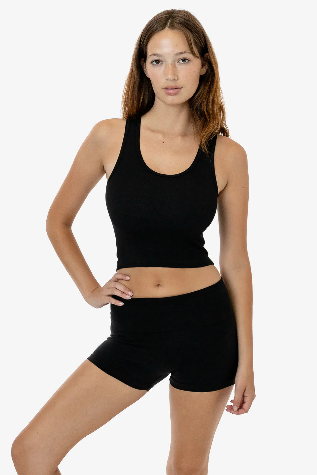 Cotton Spandex 2X1 Rib Crop Tank | LA Apparel