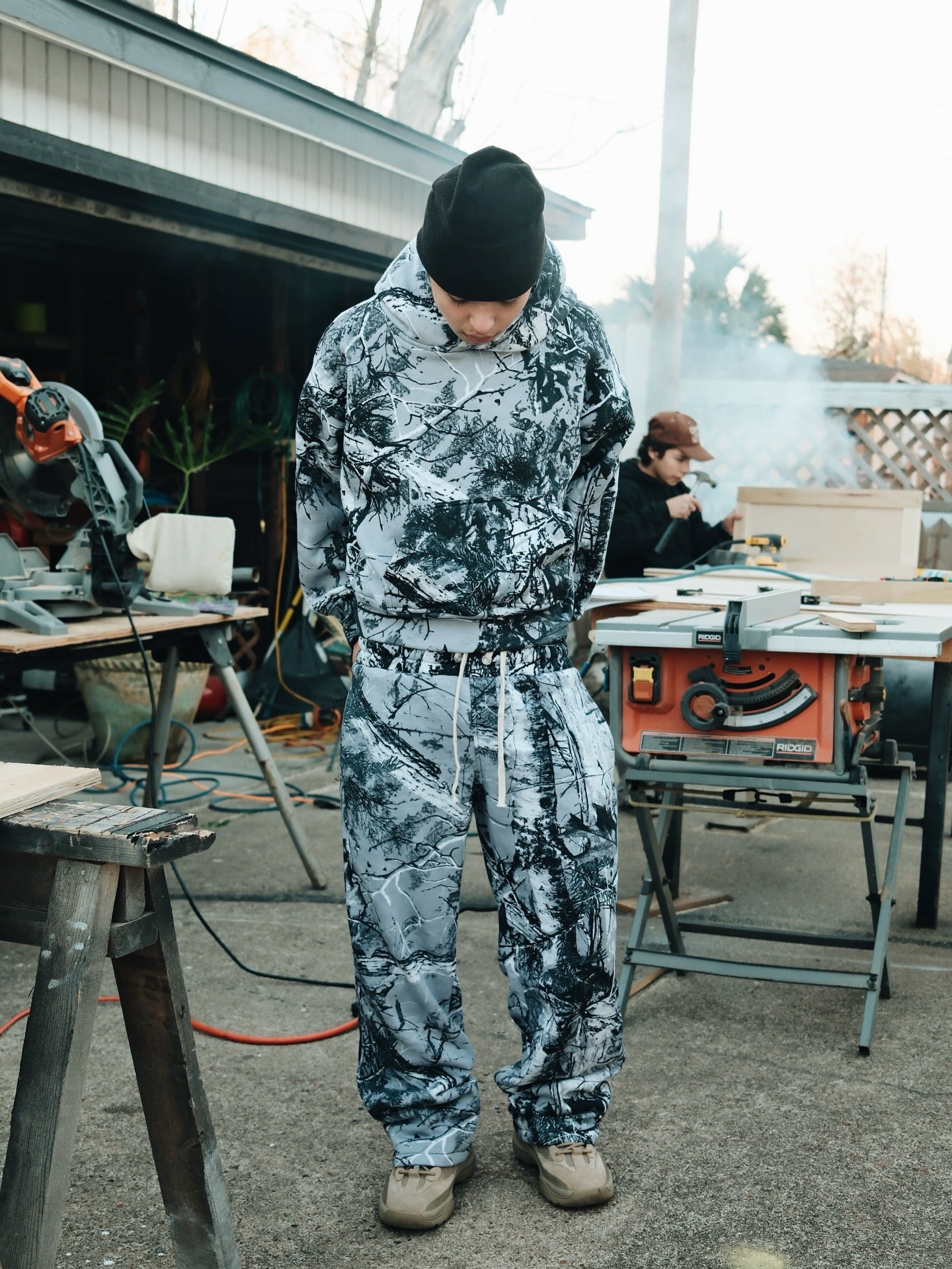 Woodlands Camo Boxy Hoodie | BH203 | Blank House