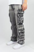 Relaxed Fit Multi Cargo Pocket Jeans | 642-642