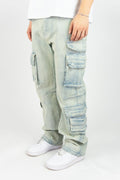 Relaxed Fit Multi Cargo Pocket Jeans | 642-642