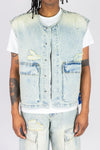 Grunge Denim Vest [Cropped Fit] | 651-562