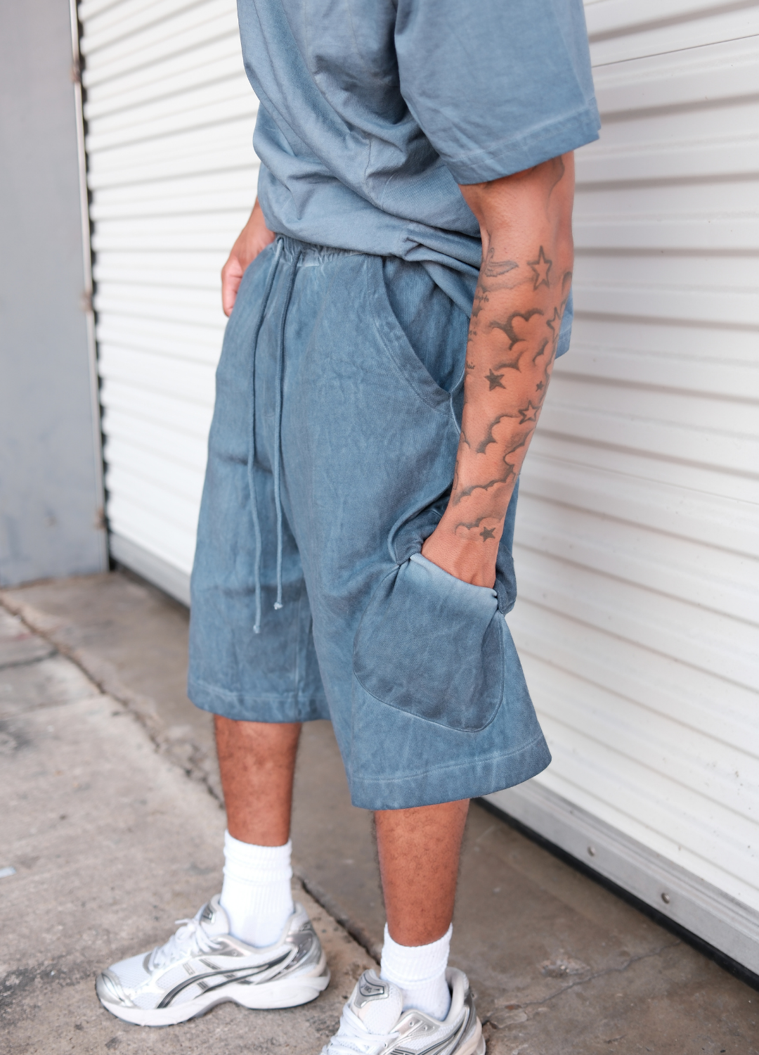 Garment Dye Asymmetric Pocket Shorts | BHGDS