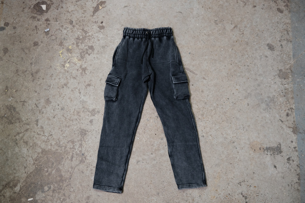 Space City Acid Wash Cargo Sweats | BH302