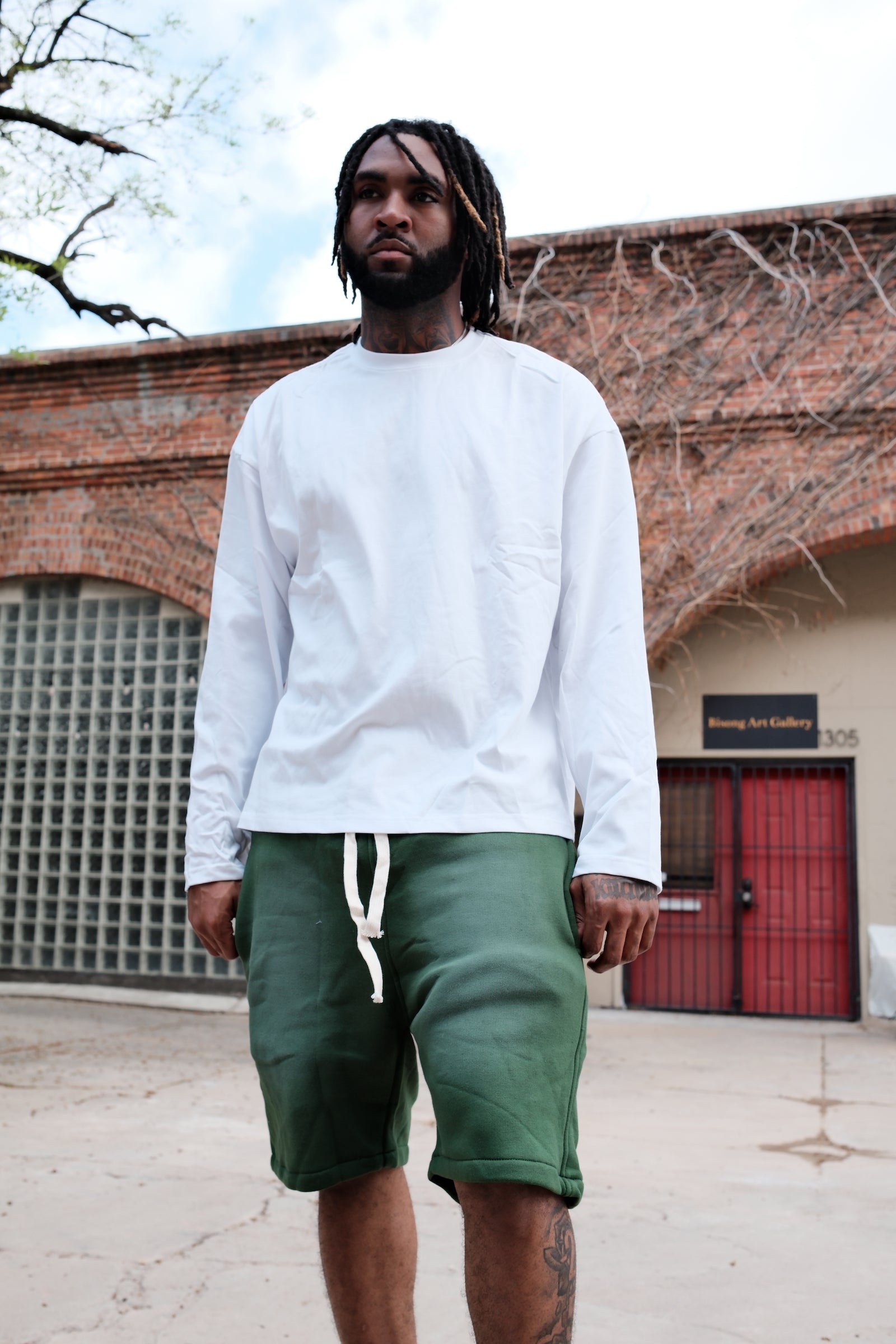 Acid Wash Shorts With White String | BH3002 | Blank House