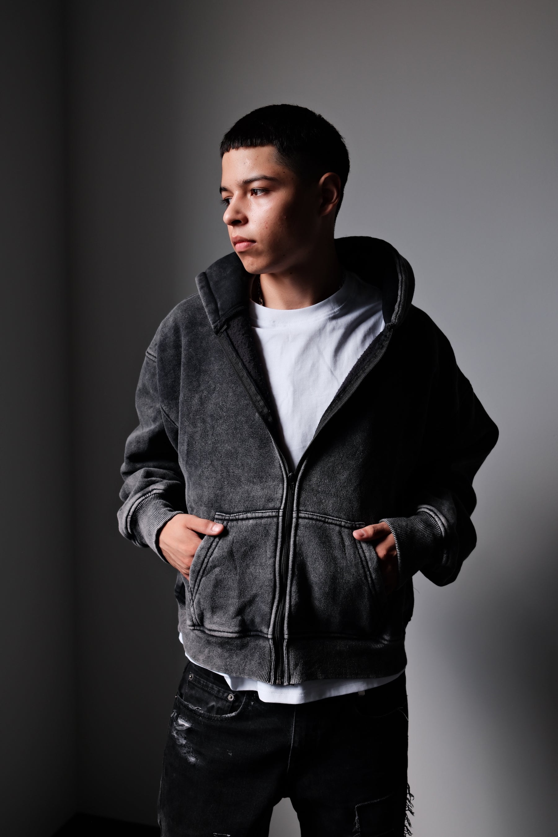 Crystal Wash Zipper Hoodie | BH605 | Blank House