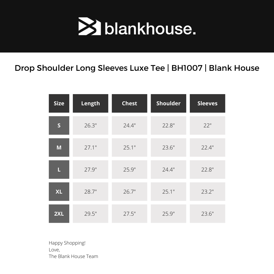 Drop Shoulder Long Sleeves Luxe Tee | BH1007