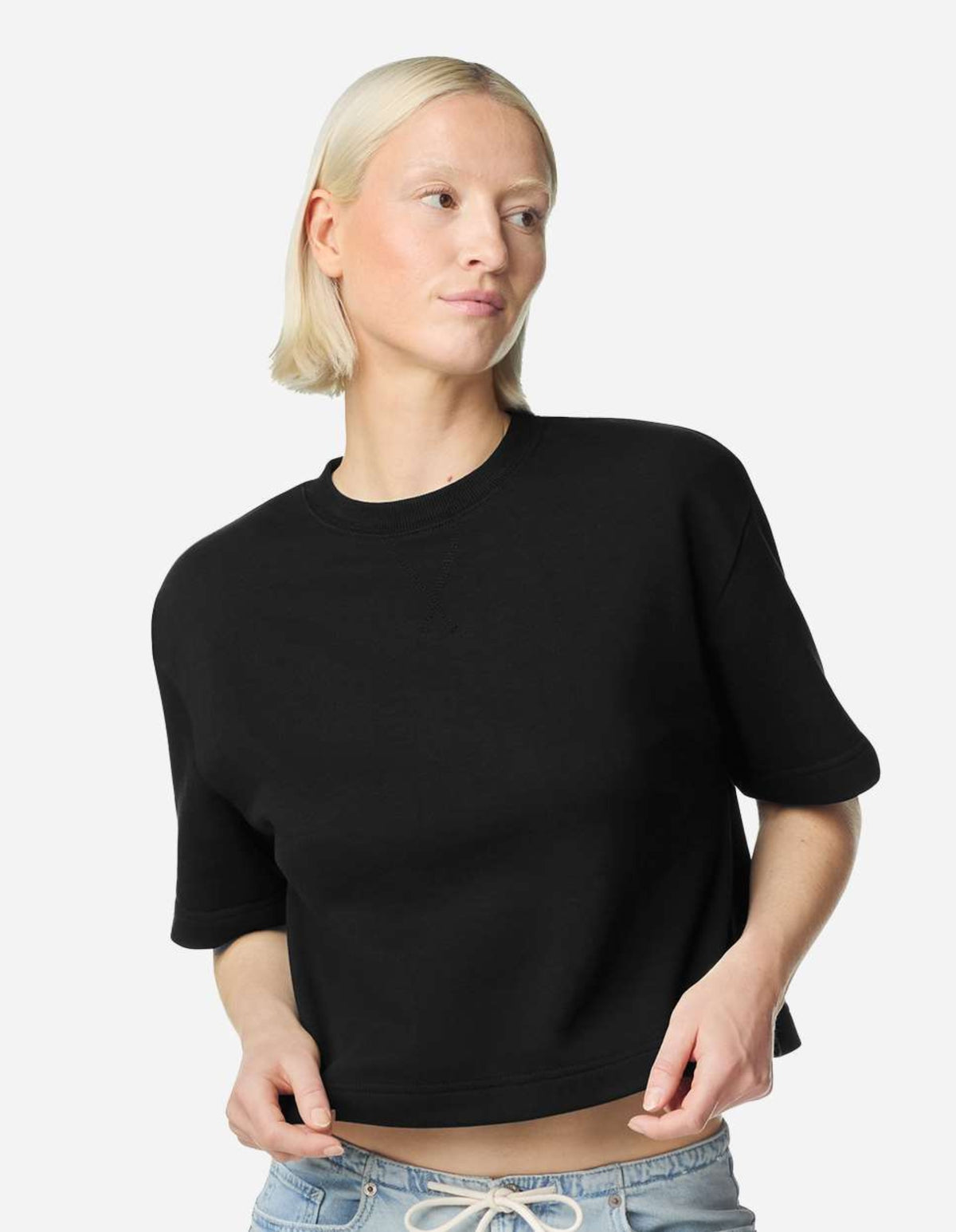 Women's French Terry Mid-Length Boxy Top | FTCB0