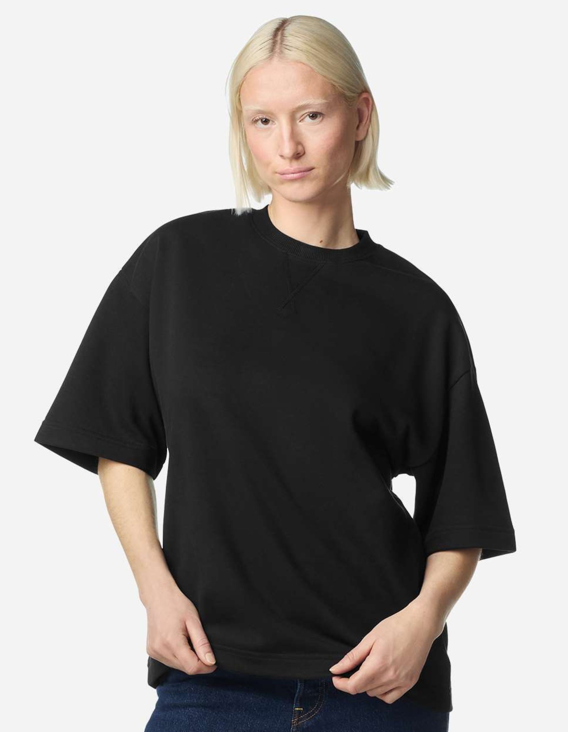 Women's French Terry Mid-Length Boxy Top | FTCB0