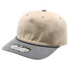 Twill Khaki Two Tone Unstructured Hat With Rope | PB286