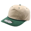 Twill Khaki Two Tone Unstructured Hat With Rope | PB286