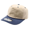 Twill Khaki Two Tone Unstructured Hat With Rope | PB286