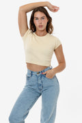 Cap Sleeves Baby Rib Crop Top | 43035