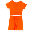 Ladies Quarter Zip Short Sleeve Yoga Set | BH4011 | Blank House