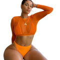 2-Piece Bikini with Long Sleeve Mesh