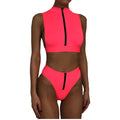 2 Piece Swimming Zipper Bikini | BH4118