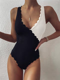 Scallop 2 Tone One-Piece Swimsuit | BH4111