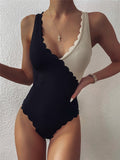 Scallop 2 Tone One-Piece Swimsuit | BH4111