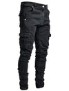 A2Z Distressed Cargo Denim Jeans | BH3301