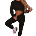 Ladies Crewneck Ribbed Sweatsuit | BH4012 | Blank House