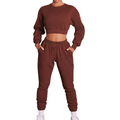 Ladies Crewneck Ribbed Sweatsuit | BH4012 | Blank House