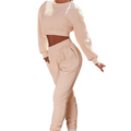 Ladies Crewneck Ribbed Sweatsuit | BH4012 | Blank House