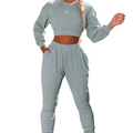 Ladies Crewneck Ribbed Sweatsuit | BH4012 | Blank House