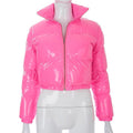 Ladies Patent Leather Puffer Jacket | BH2401