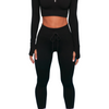 Ladies Premium Ribbed Quarter Zip Yoga Set | BH4013