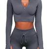 Ladies Premium Ribbed Quarter Zip Yoga Set | BH4013