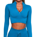 Ladies Premium Ribbed Quarter Zip Yoga Set | BH4013