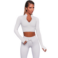 Ladies Premium Ribbed Quarter Zip Yoga Set | BH4013