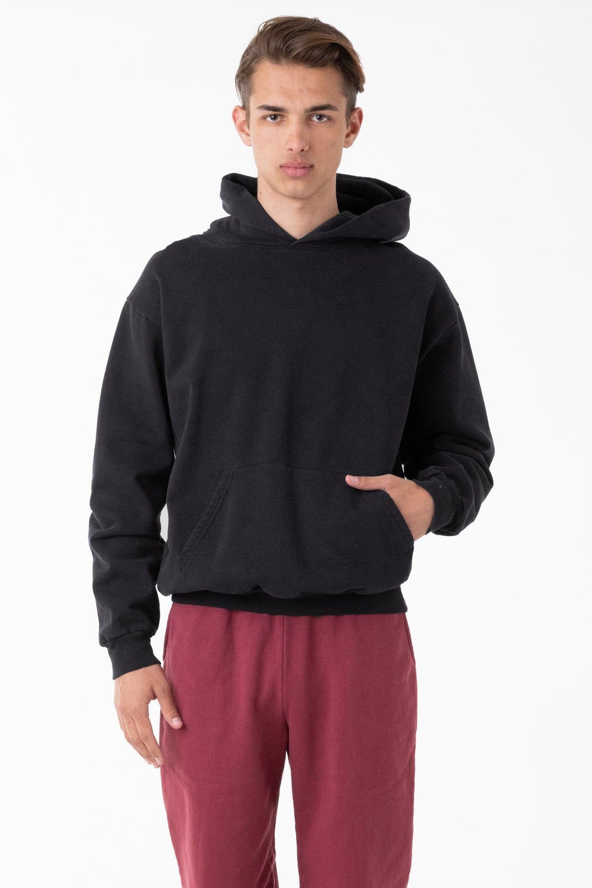 14 Oz. Garment Dye Heavy Fleece Stringless Hoodie | HF09GD